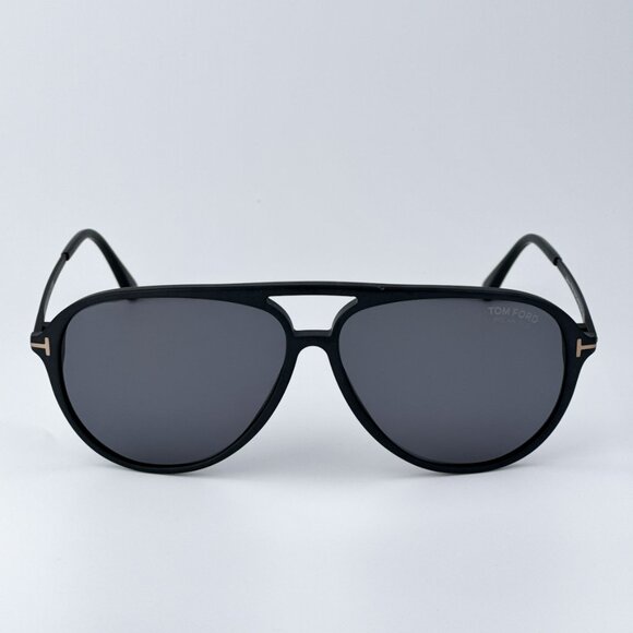 Tom Ford Women Shiny Black Smoke Pilot BRAND NEW Sunglasses SAMSON-02 FT0909/S - Picture 4 of 13